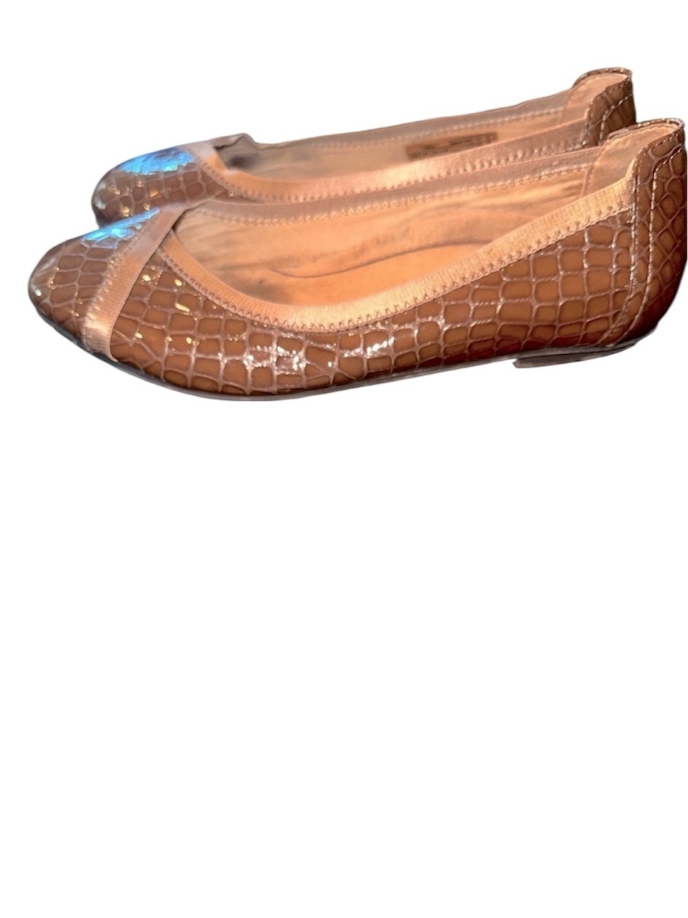 Vionic Brown Croc-Embossed Ballet Flats size 6 1/2